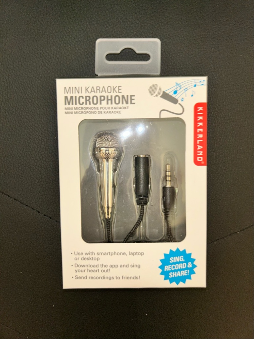 Kikkerland Mini Karaoke Microphone in Silver and Black